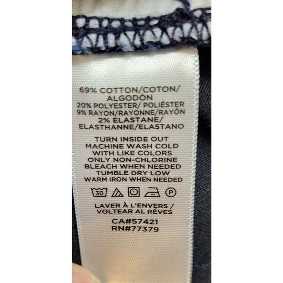 Ann Taylor Jeans Pants Skinny Blue Cotton Blend Size 6 Animal Print - Picture 7 of 13